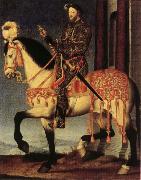 Francois Clouet Portrait of Francis I on Horseback oil painting